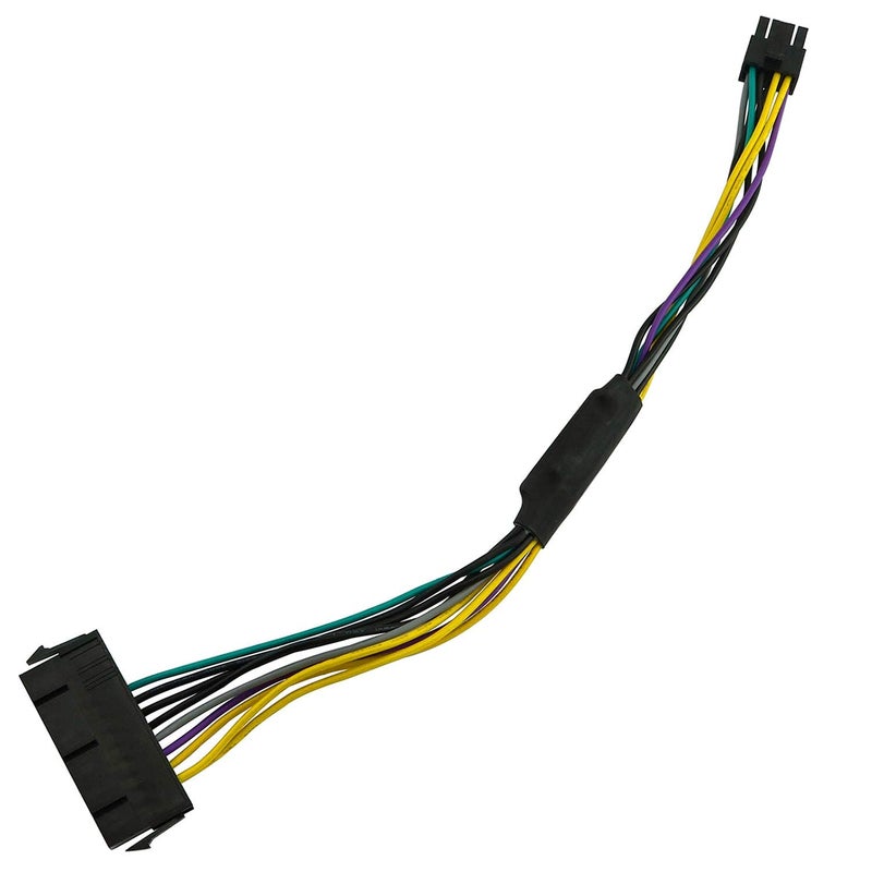 Longdex 11 Inch 24-Pin to 8-Pin 18AWG ATX PSU Power Supply Adapter Cable for Motherboards - Image 2